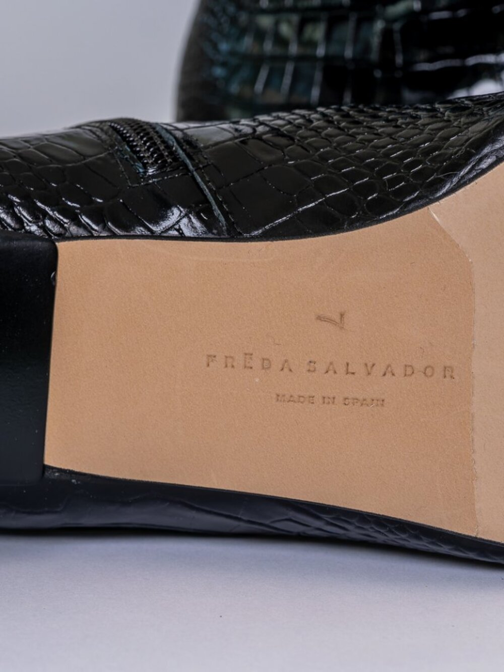 FREDA SALVADOR Lanna Croc-Effect Leather Boots – New - Picture 11 of 14
